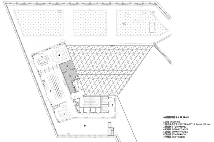 集團(tuán)總部辦公樓A樓五層平面