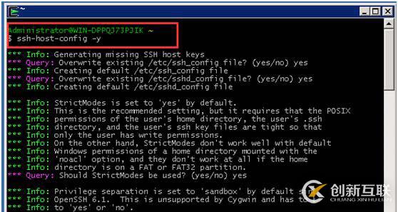 cygwin openssh for windows