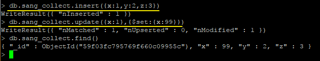 MongoDB中怎么實現文檔更新操作