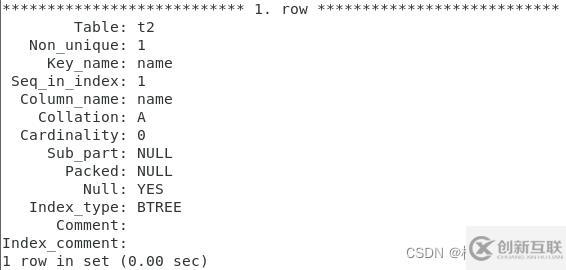 MySQL鍵值的示例分析