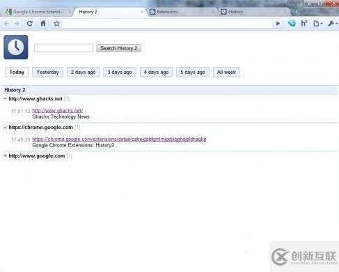 如何進行管理瀏覽歷史的Chrome擴展History 2