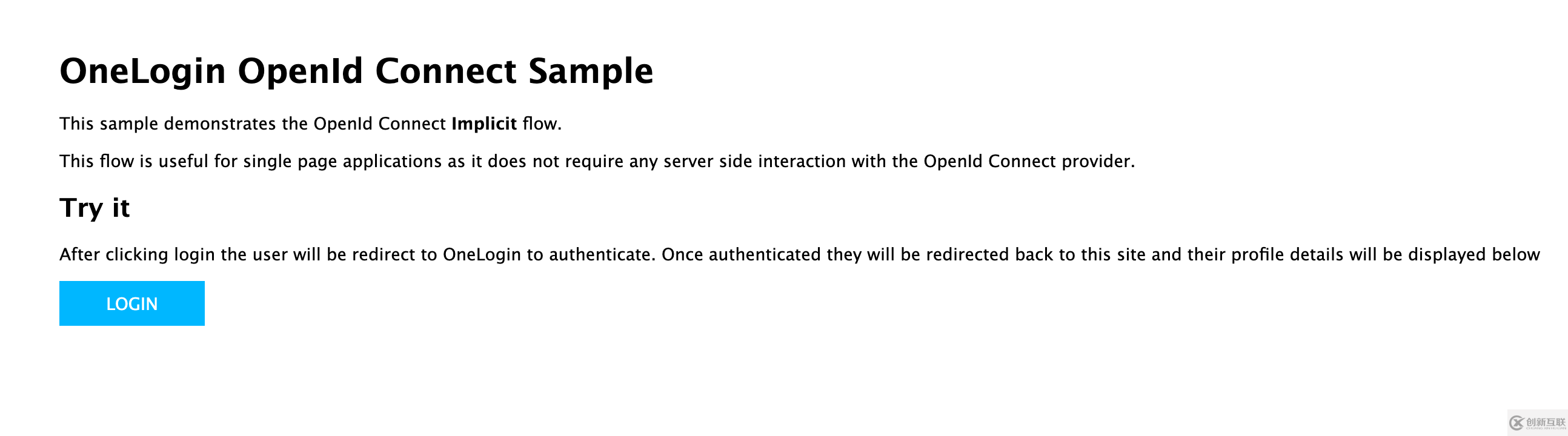 如何在onelogin中使用OpenId Connect Implicit Flow