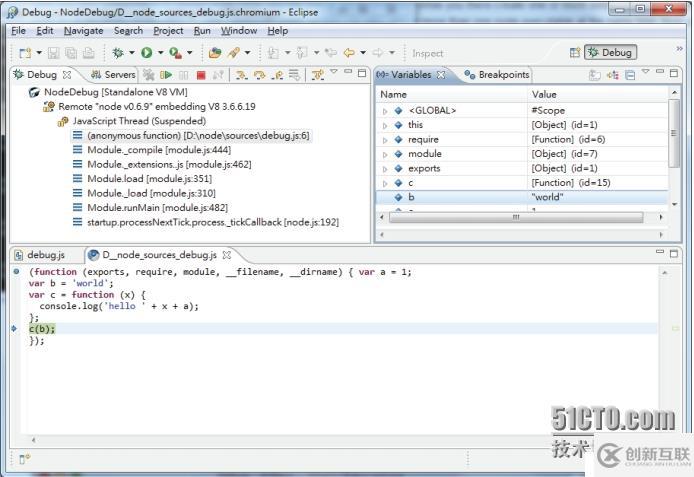 （四）、node.js對于程序的調試