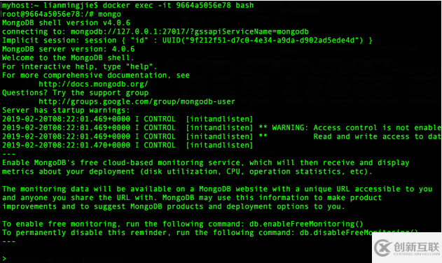 docker使用mongodb的方法